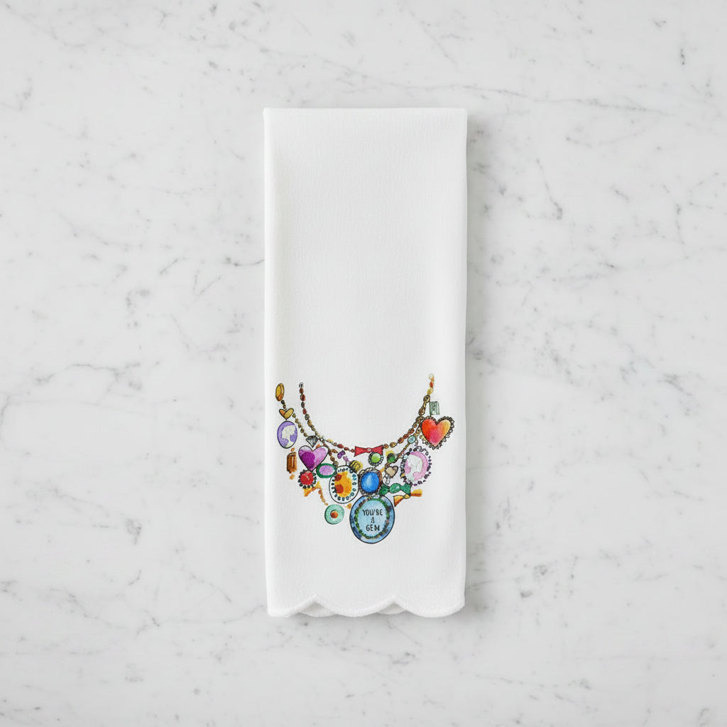 The "You're a Gem" Decorative Scalloped Towel