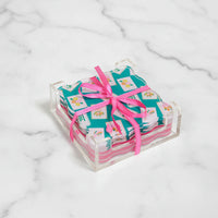 The "It's Mahj Time" Acrylic Coaster Set