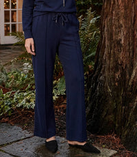 The "Navy" Drawstring Pintuck Pant