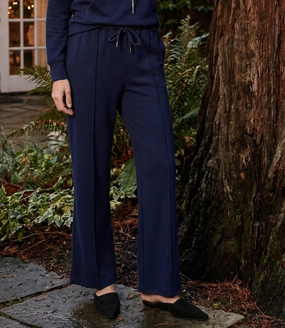 The "Navy" Drawstring Pintuck Pant