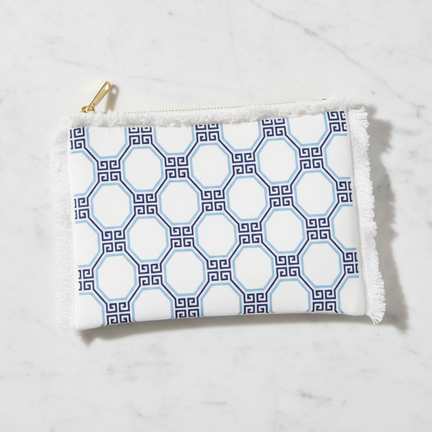 The "Blue Key" Flat Zip Pouch