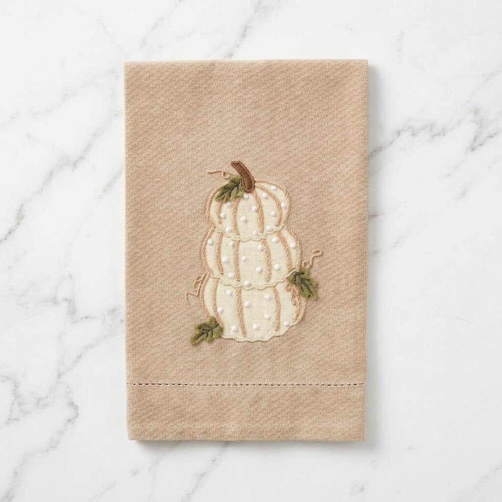 The "Pumpkin" French Knot Decorative Towel