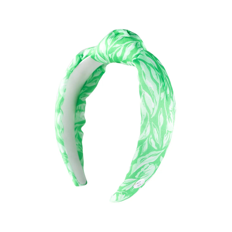 The "Fauna Green Tulip to Tango" Slim Knotted Headband by Lilly Pulitzer