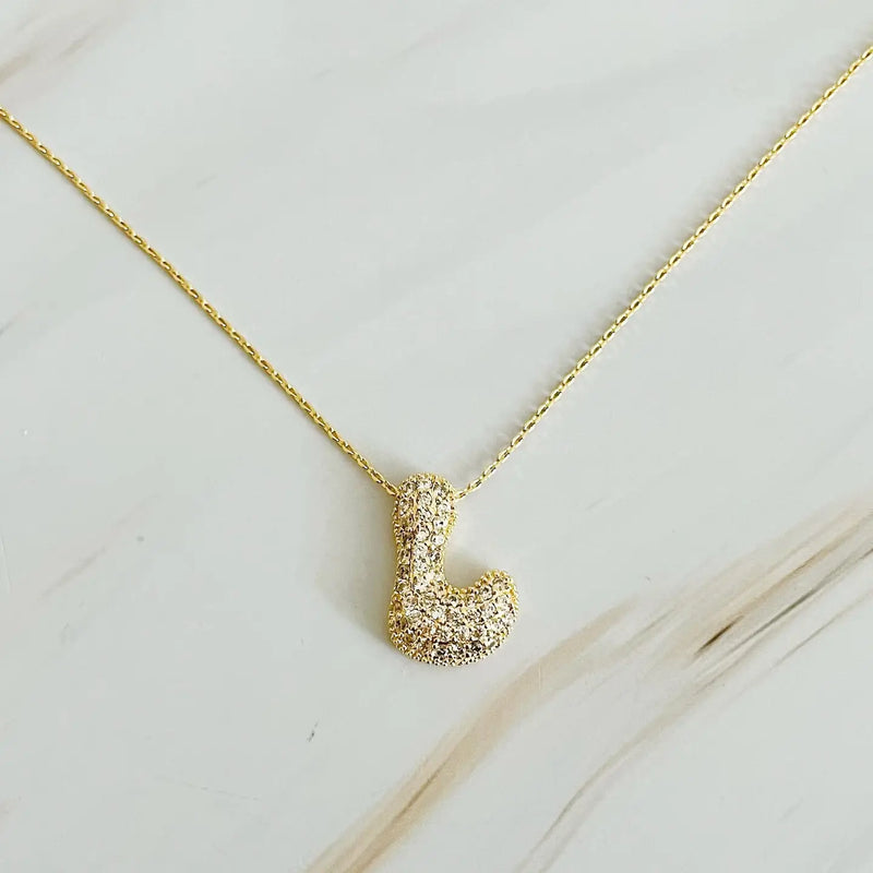 The "Crystal Bubble" Initial Necklace