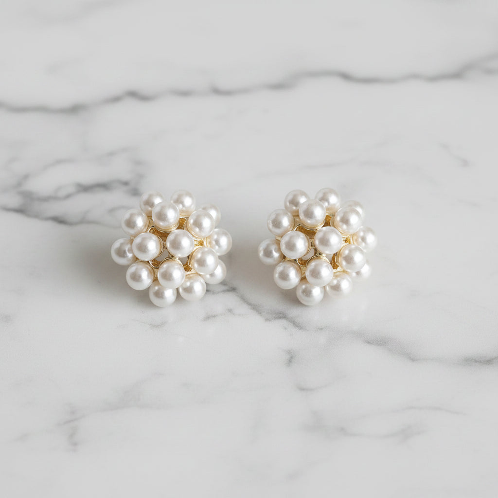 The "Sweet Pearl Button" Earrings