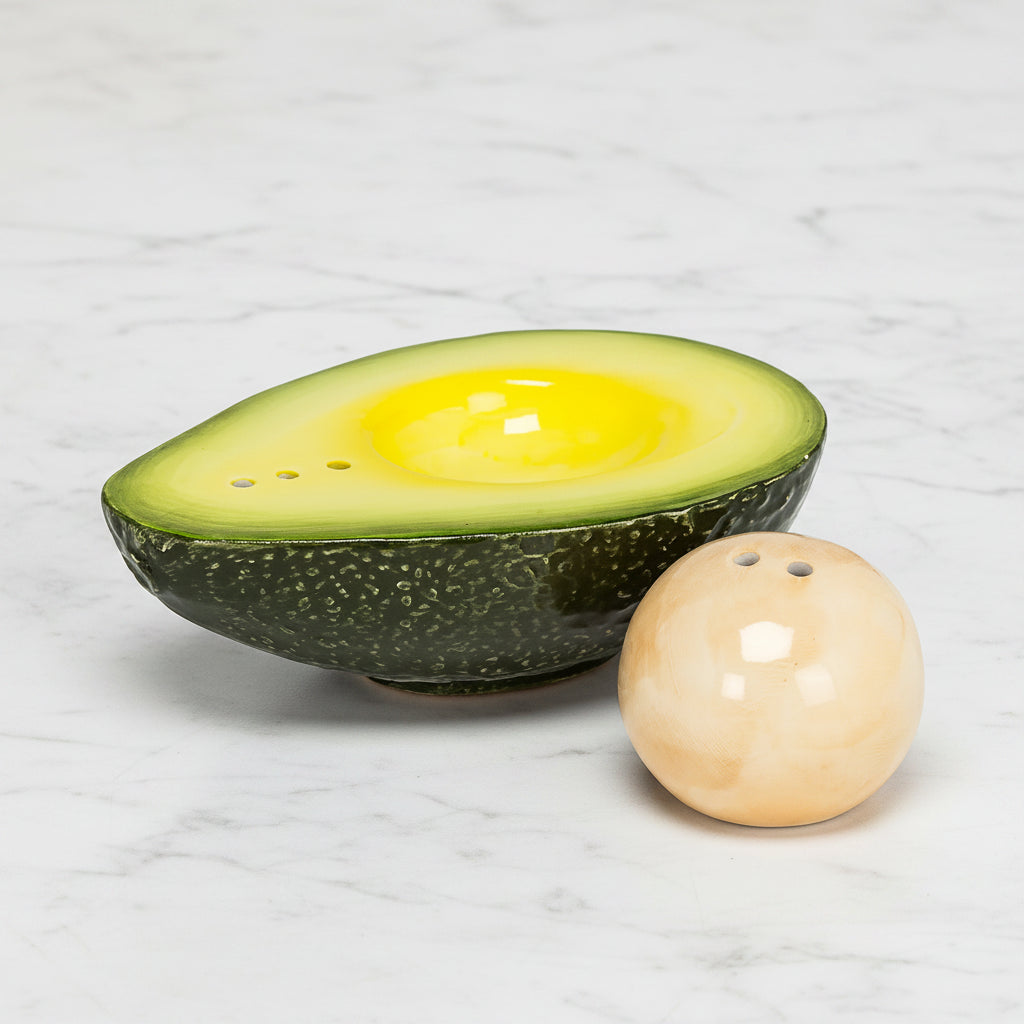 The "Avocado & Pit" Salt & Pepper Shakers