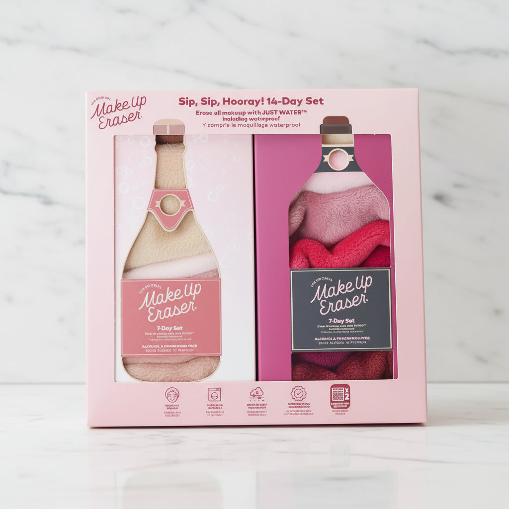 The "Sip Sip Horray!" 14 Day Gift Set Makeup Eraser