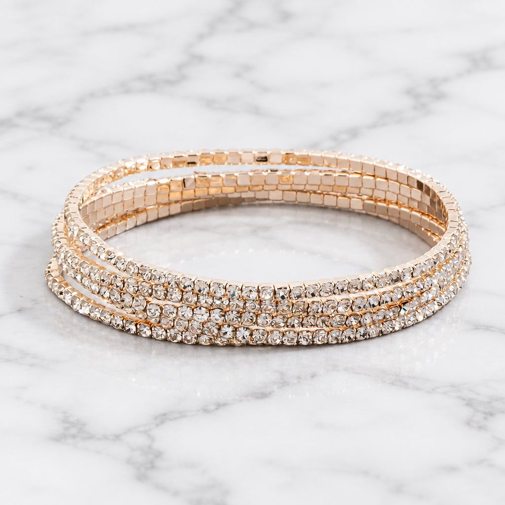 The "Rosé Sparkle Stack" Bracelet