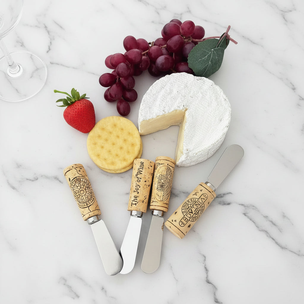 The "Wine Cork" Cheese Spreader Set