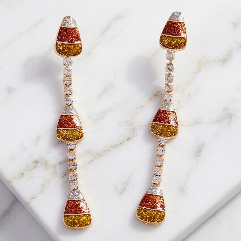 The "Candy Corn Drop" Earrings