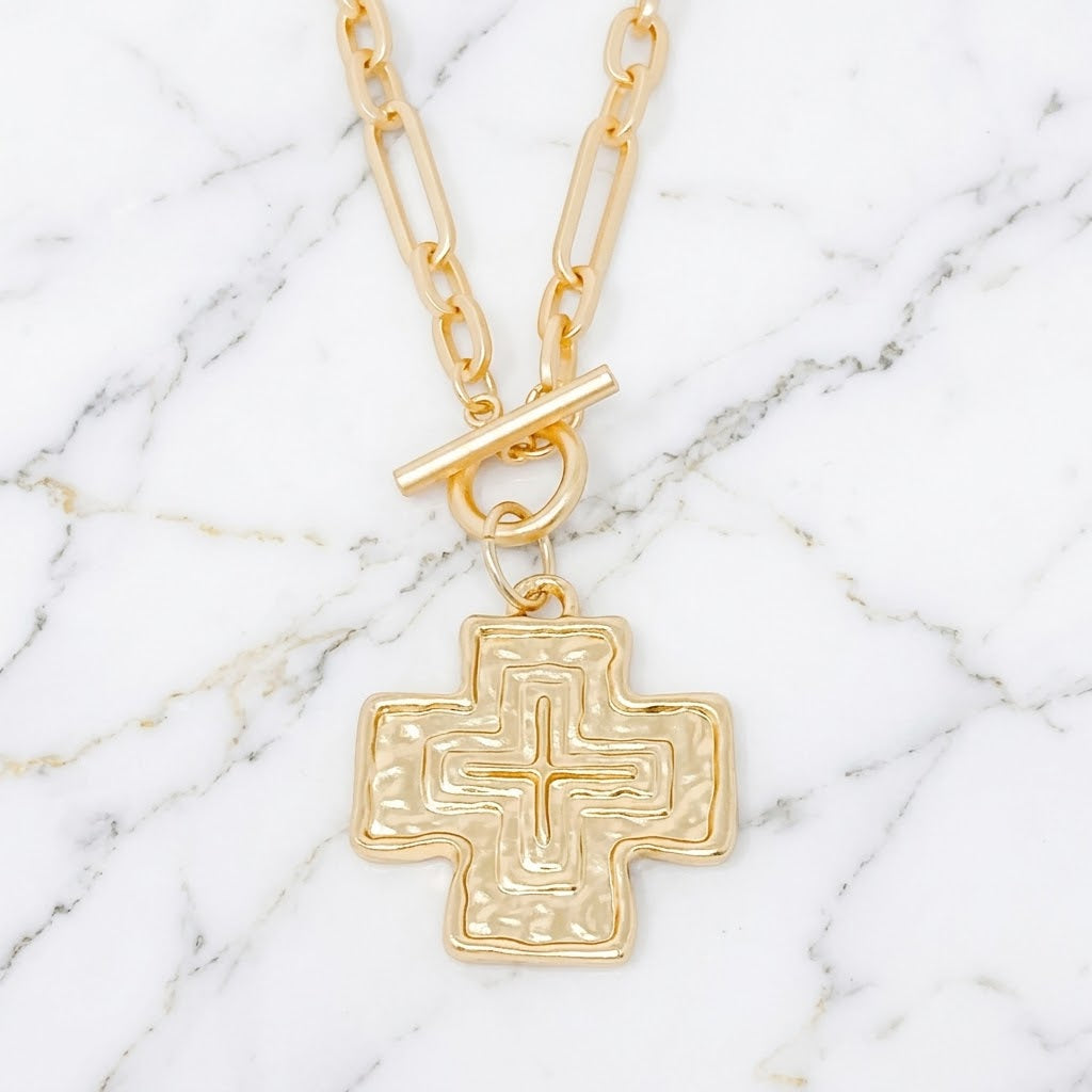 The "Matte Cross" Necklace
