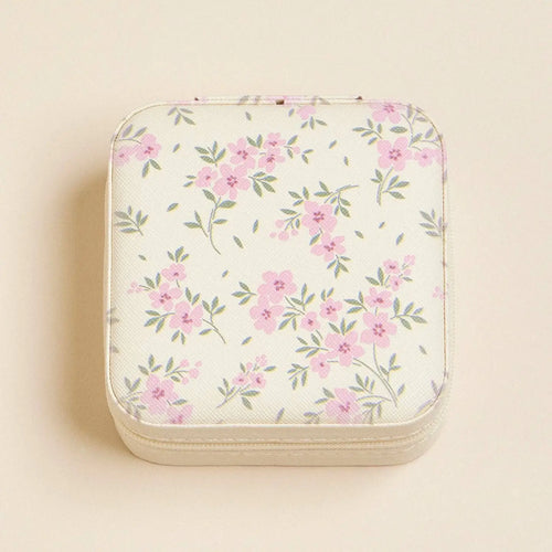 The "Pink Floral" Travel Jewelry Case