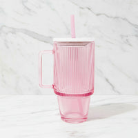 The "Glass Tumbler with Straw" by Lilly Pulitzer