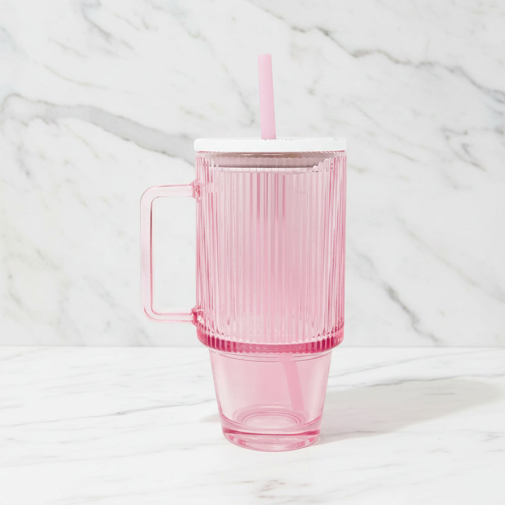 The "Glass Tumbler with Straw" by Lilly Pulitzer