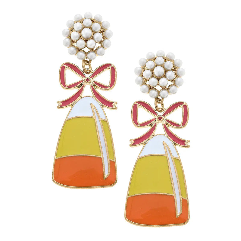 The "Enamel Candy Corn" Earrings