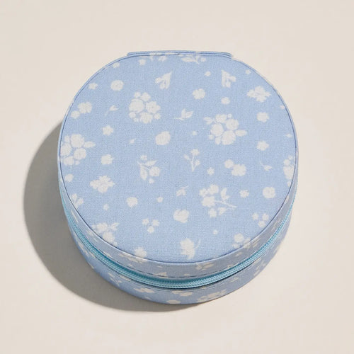 The "Blue Floral" Travel Jewelry Case