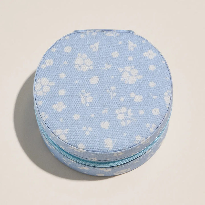 The "Blue Floral" Travel Jewelry Case