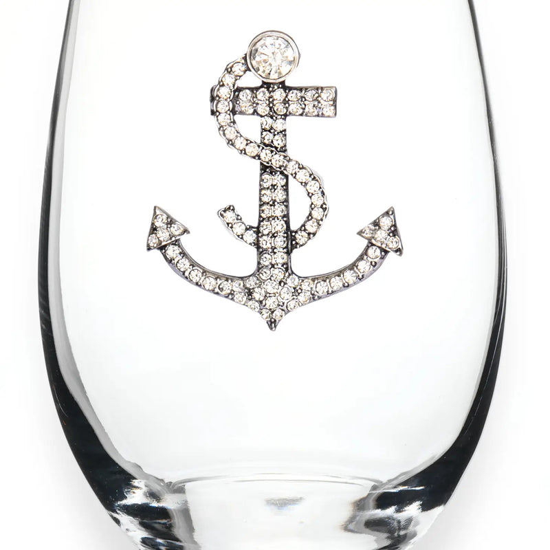 The "Anchor" Stemless Wine Glass