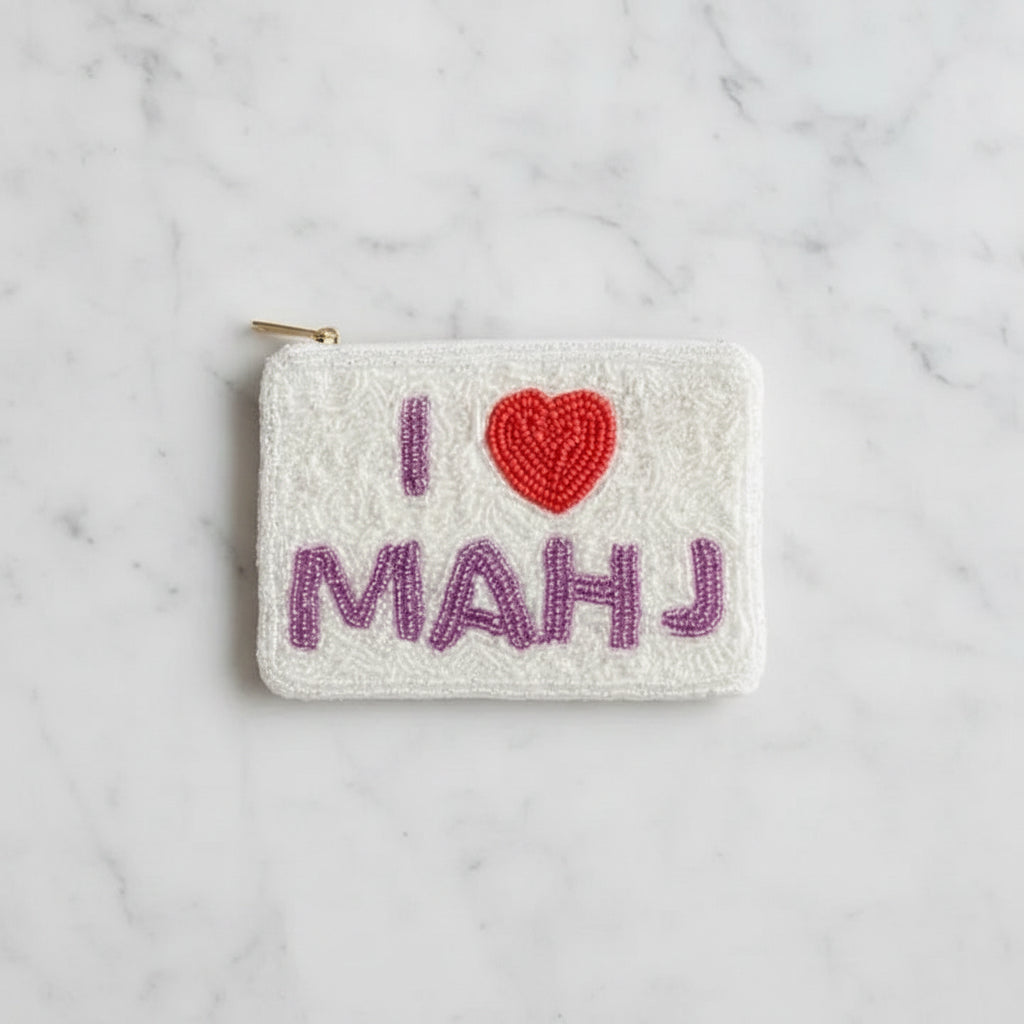 The "I Heart Maj" Beaded Pouch