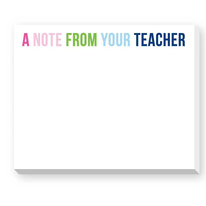 The "A Note From Your Teacher" Notepad