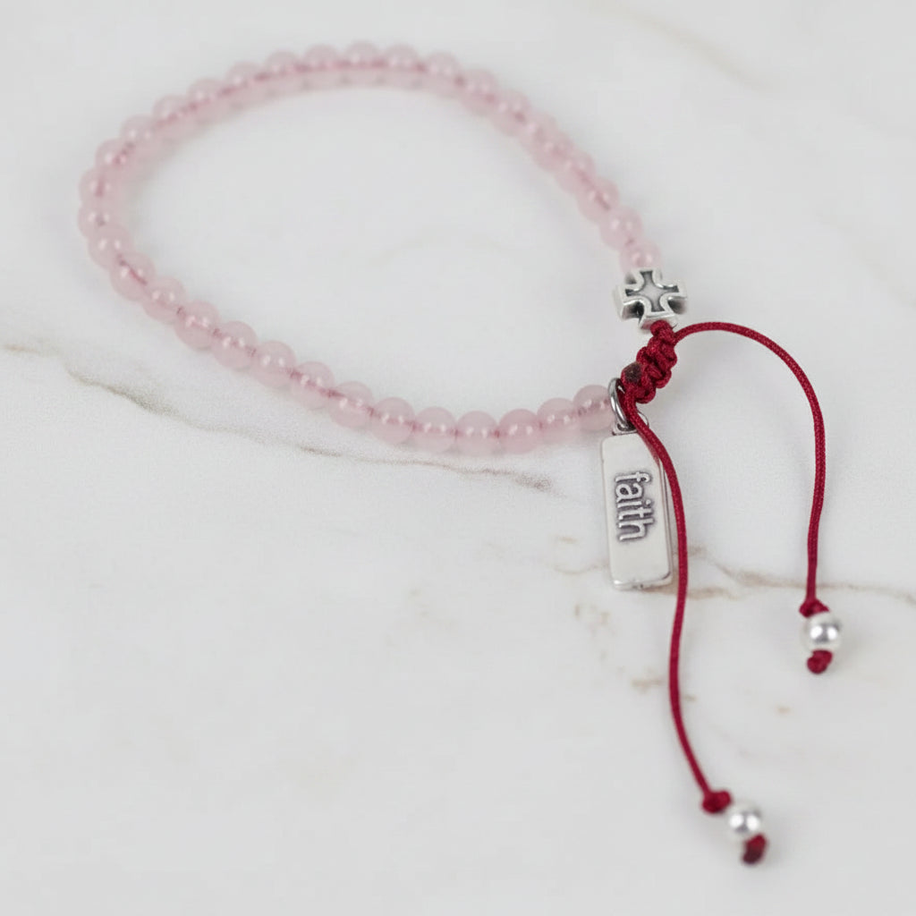 The "Jesus Prayer Rope" Rose Quartz by My Saint My Hero