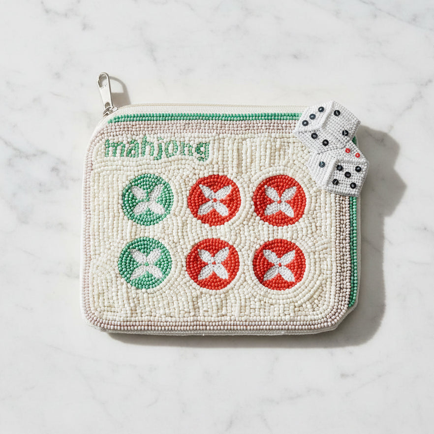 The "Mahjong Game Night" Beaded Pouch