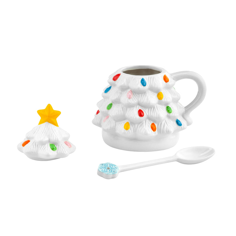 The "Nostalgic Christmas Tree" Mug with Lid and Spoon