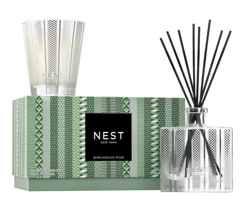 The "Birchwood Pine" Classic Candle & Diffuser Set by NEST New York