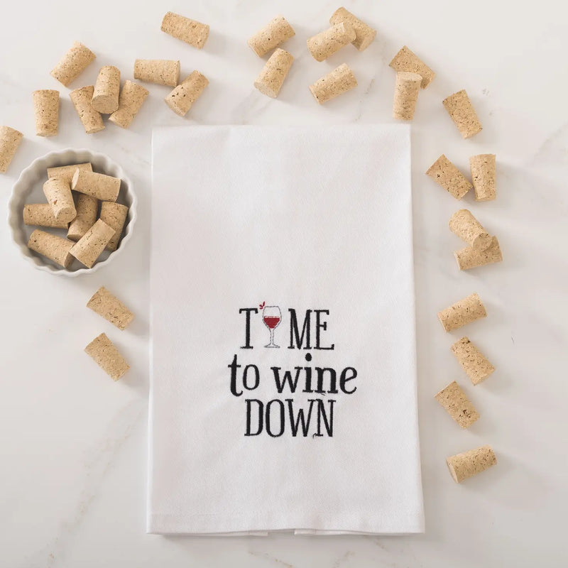 The "Time to Wine Down" Dish Towel