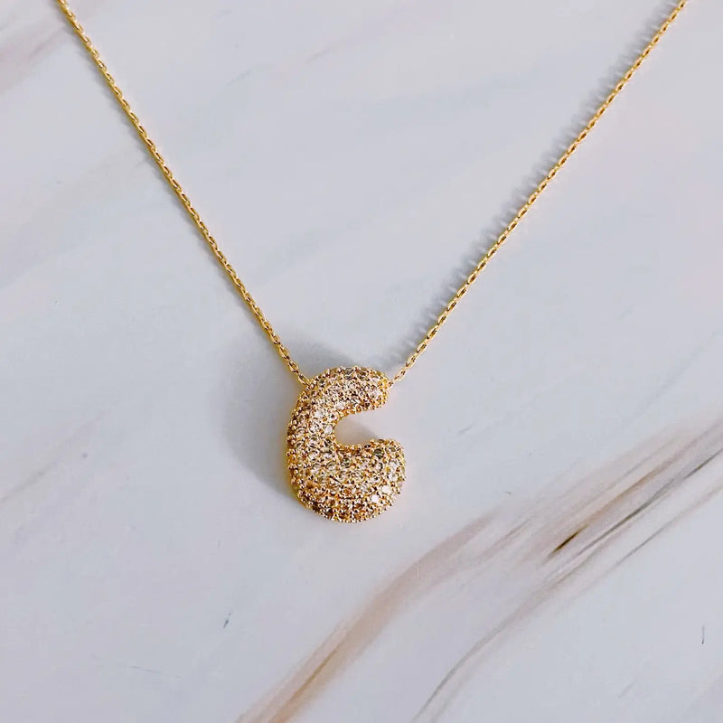The "Crystal Bubble" Initial Necklace