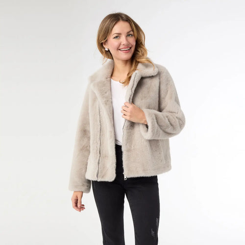 The "Josephine" Faux Fur Moto Jacket