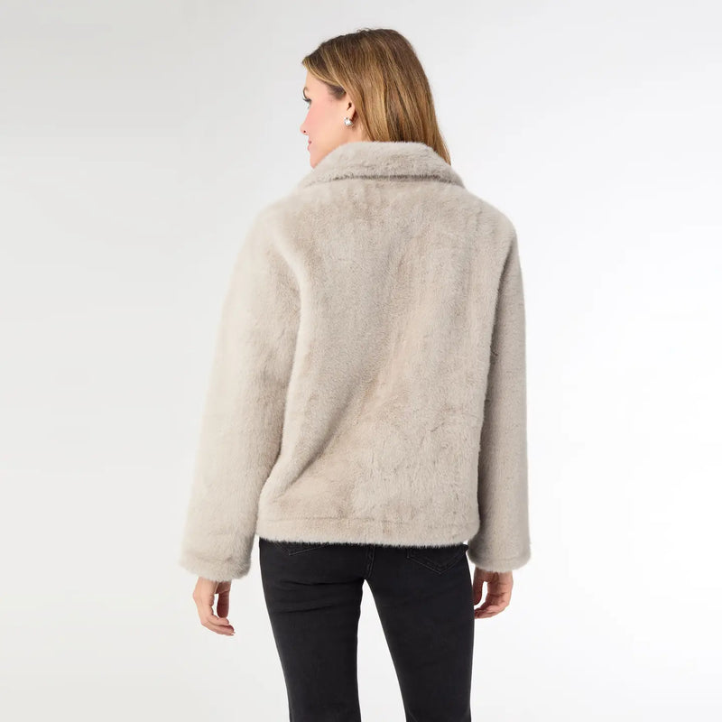 The "Josephine" Faux Fur Moto Jacket
