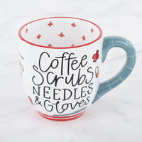 The "Coffee, Scrubs, Needles, Gloves" Mug