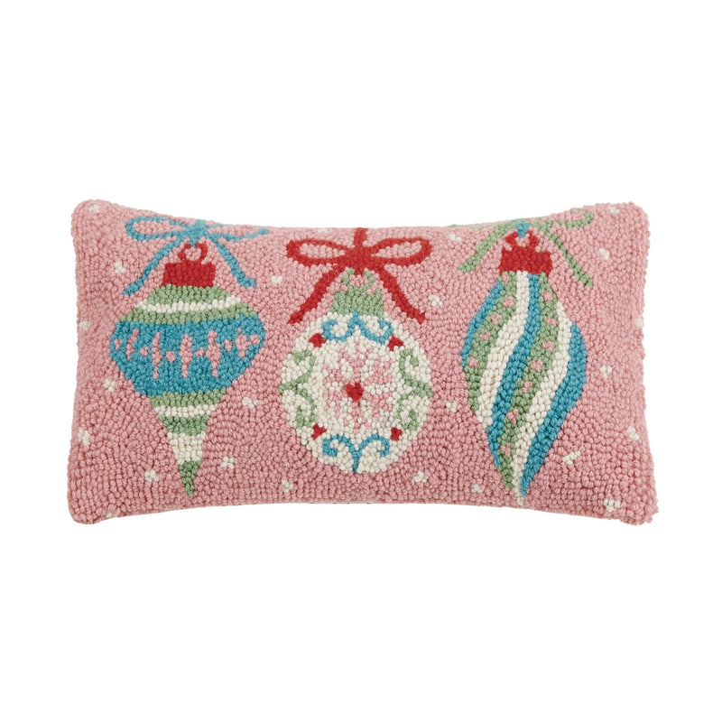 The "Retro Christmas Ornaments" Hook Pillow