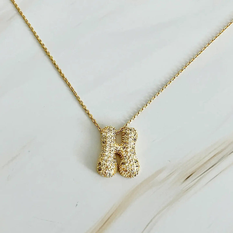 The "Crystal Bubble" Initial Necklace