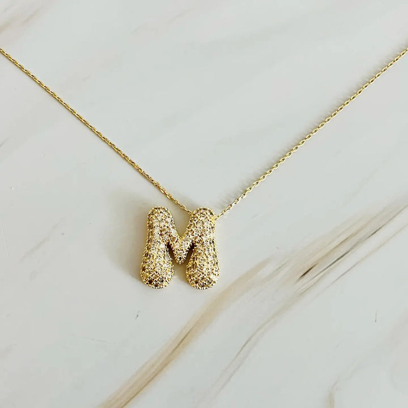 The "Crystal Bubble" Initial Necklace