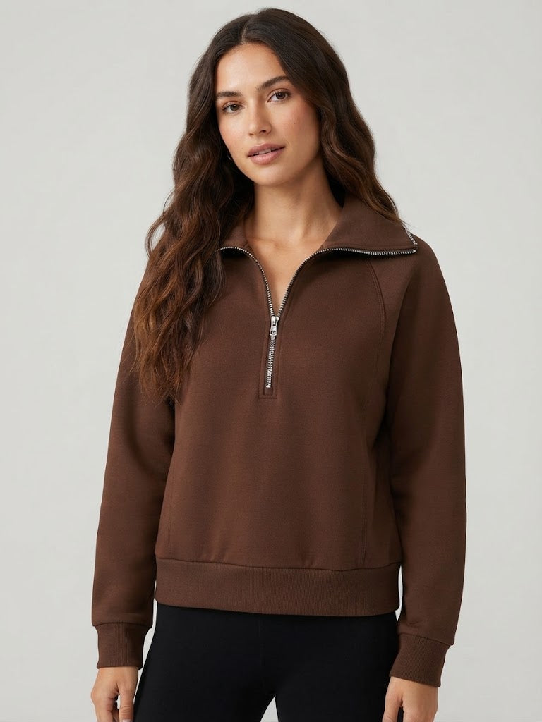 The "Umber Root" SPANX AirEssentials® Half Zip by SPANX