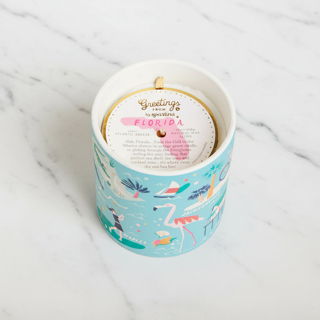 The "Greetings from Florida" Candle by Spartina 449