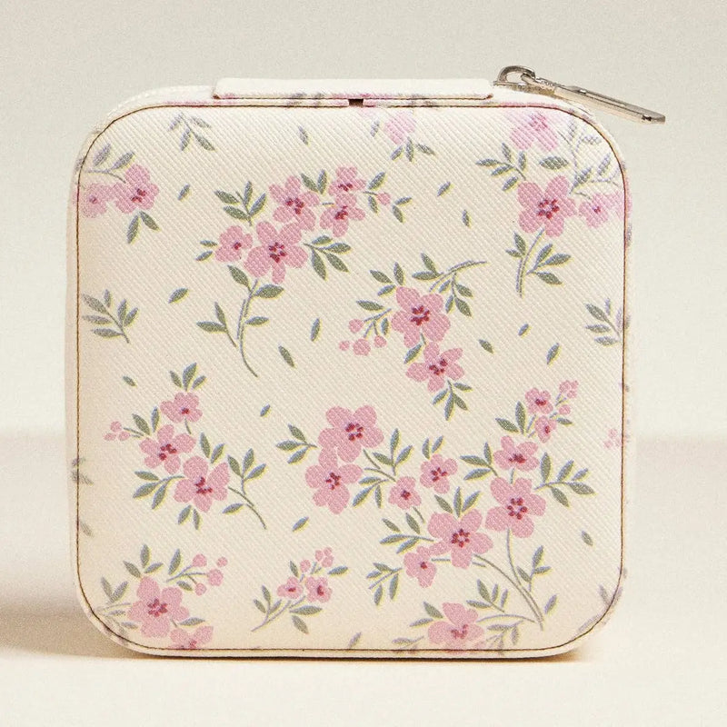 The "Pink Floral" Travel Jewelry Case