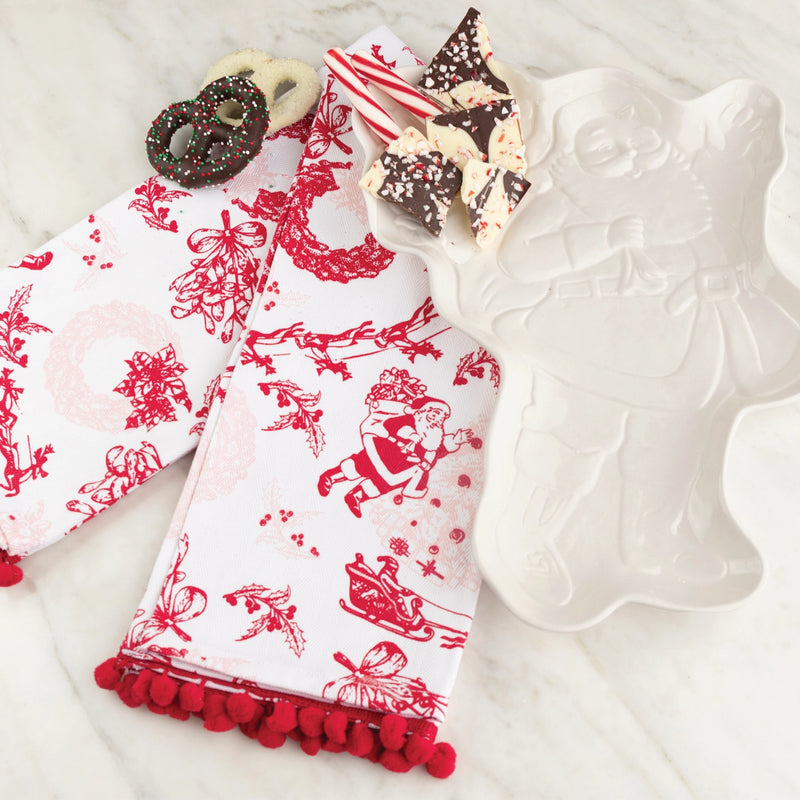 The "Santa Toile" Kitchen Towel Set