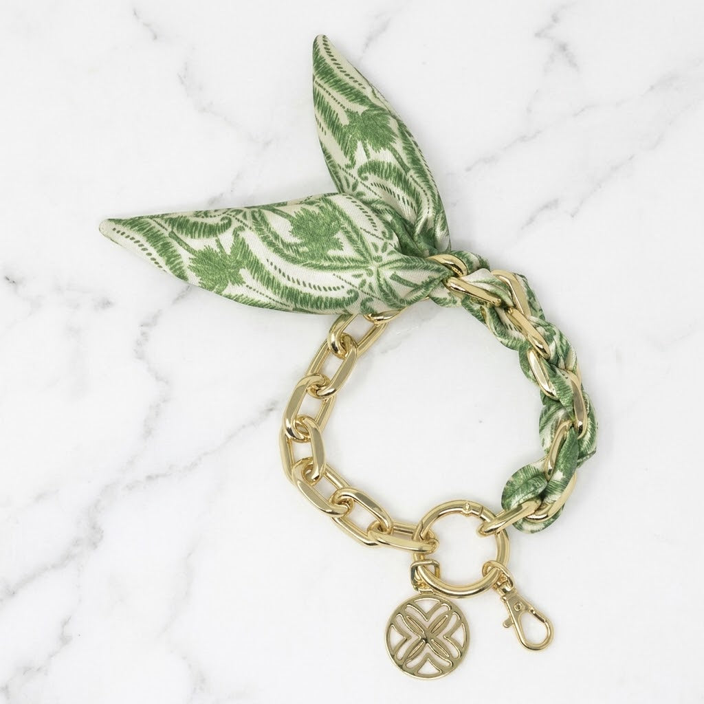 The "Palm Stripe" Chain Wristlet by Lilly Pulitzer