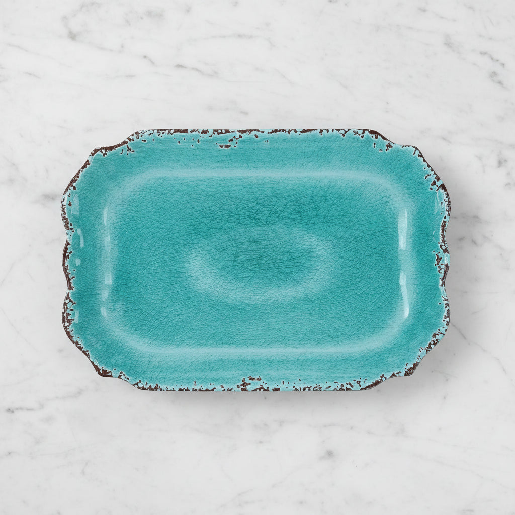The "Turquoise Crackle" 20" Melamine Platter