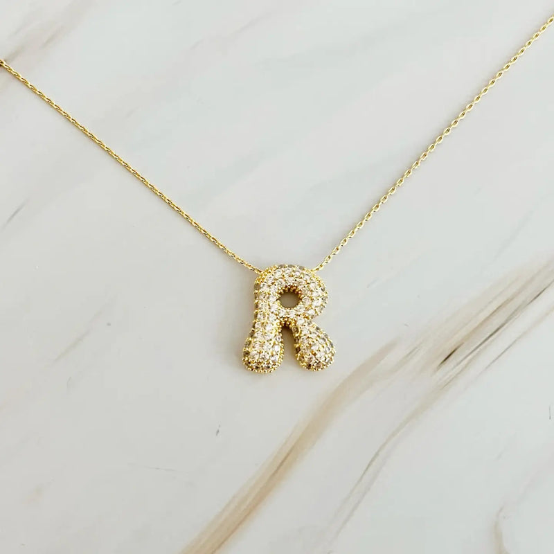 The "Crystal Bubble" Initial Necklace