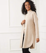 The "Oatmeal" Long Sleeve Shirttail Cardigan