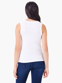 The "Paper White" Perfect Knit Rib Scoop Tank by NIC+ZOE