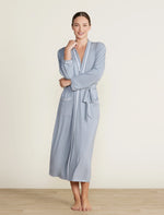 The "Malibu Collection® Soft Jersey" Piped Robe by Barefoot Dreams