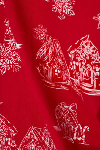 The "Candy Cane Cottage" 3-Piece Flannel Pajama Set by PJ Salvage
