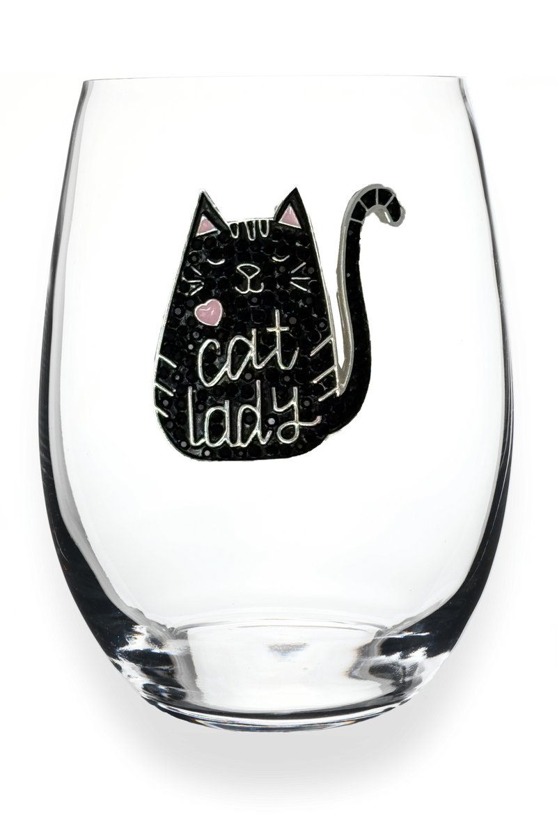 The "Cat Lady" Stemless Wineglass