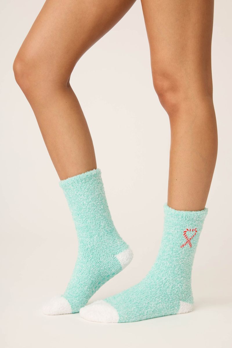 The "Candy Cane Heart" Cozy Socks by PJ Salvage