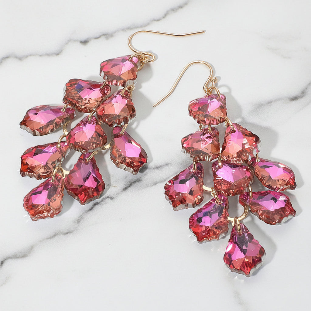 The "Blush Cascade" Earrings